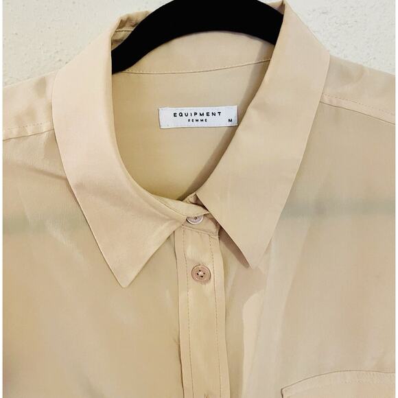 Equipment RETAIL $150 | Button-Front L/S 100% Silk Top | Women's | Size: Medium - Picture 4 of 8